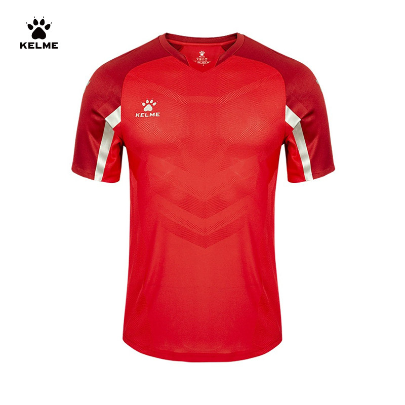Kaley's new football suit men's short sleeve v collar jersey match training breathable single blouse T-shirt 8051ZB1004-Taobao