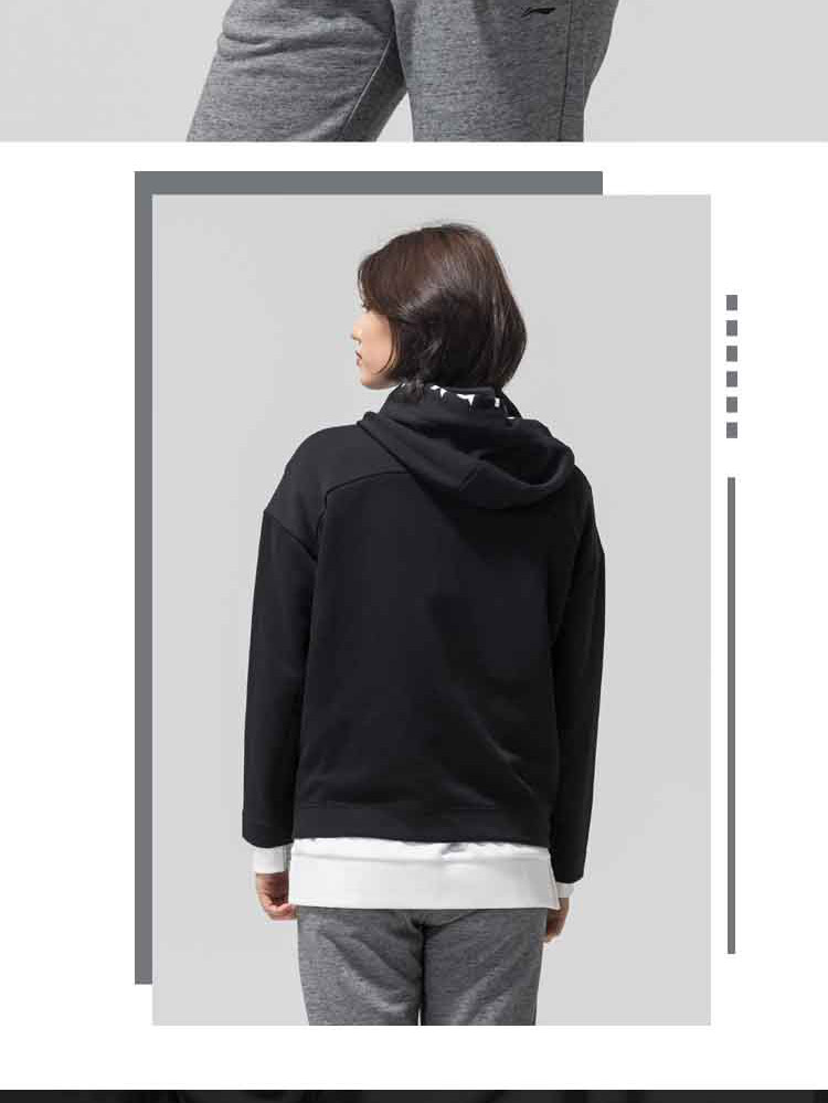 Li Ning Wei Yi Bà New Sports Thời trang Áo len dài tay Áo khoác thể thao trùm đầu - Thể thao lông cừu / jumper áo thun tay dài form rộng