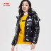 Li Ning Disney Mickey tên chung áo khoác ngắn nữ mới ấm áp đội mũ trùm đầu màu trắng xuống đồ thể thao - Thể thao xuống áo khoác áo phao nữ đẹp Thể thao xuống áo khoác