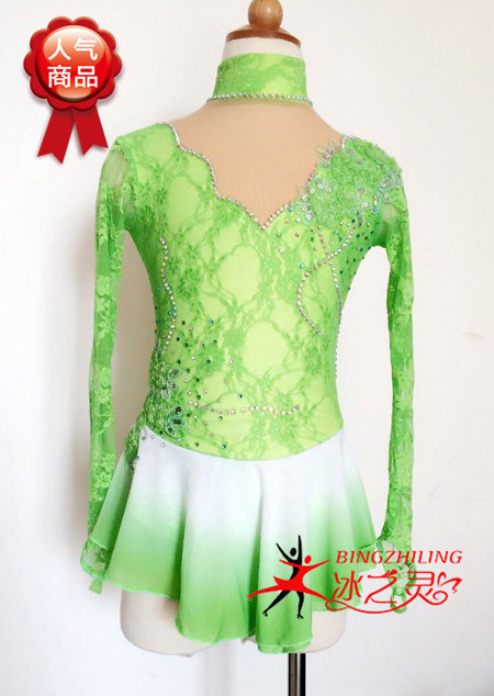 Ice Spirit Figure Skating Suit Stage Performance Costume for adult children's examination Costume Customize
