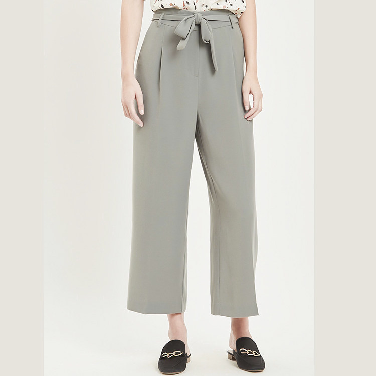 Two Nordic high quality guests for fabric pituitary broadlegged casual pants High waist Western clothing Pants Straight pants women