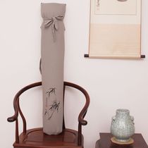 Guqin bag thickened Chinese style plum orchid bamboo lotus gray printed cotton and linen bag can carry ethnic organ cover