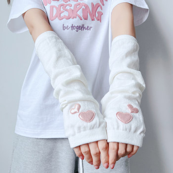 Lolita Heart Arm Sleeves for Women 2025 New Product Japanese Style Sweet and Cute Arm Covers Subculture Gloves
