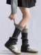 Color-Blocked Stacked Sock Covers 2025 New Product Calf Covers Fashionable Retro Girls' Knitted Boot Covers Color-Blocking Jk Gray Leg Covers