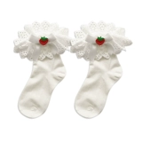 Милые японские кружевные носки, клубника, милая студенческая юбка в складку, стиль Лолита, кружевное платье