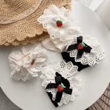 Милые японские кружевные носки, клубника, милая студенческая юбка в складку, стиль Лолита, кружевное платье