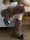Plush leg covers for women in autumn and winter subculture y2k hot girl furry socks warm and fashionable coffee color furry pile socks