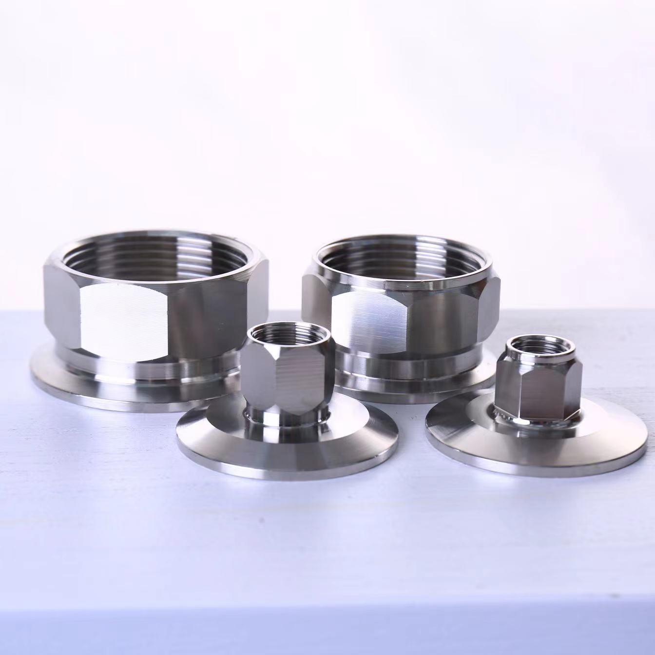 304 stainless steel fast hexagonal wire 4 - minus joint sanitary clamp - type fast - loading inner tooth thread pipe