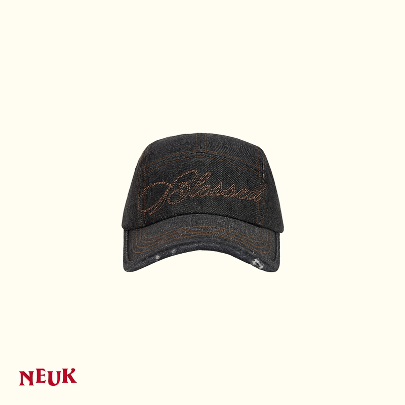 Neuk "Aphrodites Blessed by the God of Love" Distressed Washed Denim Five-Panel Cap