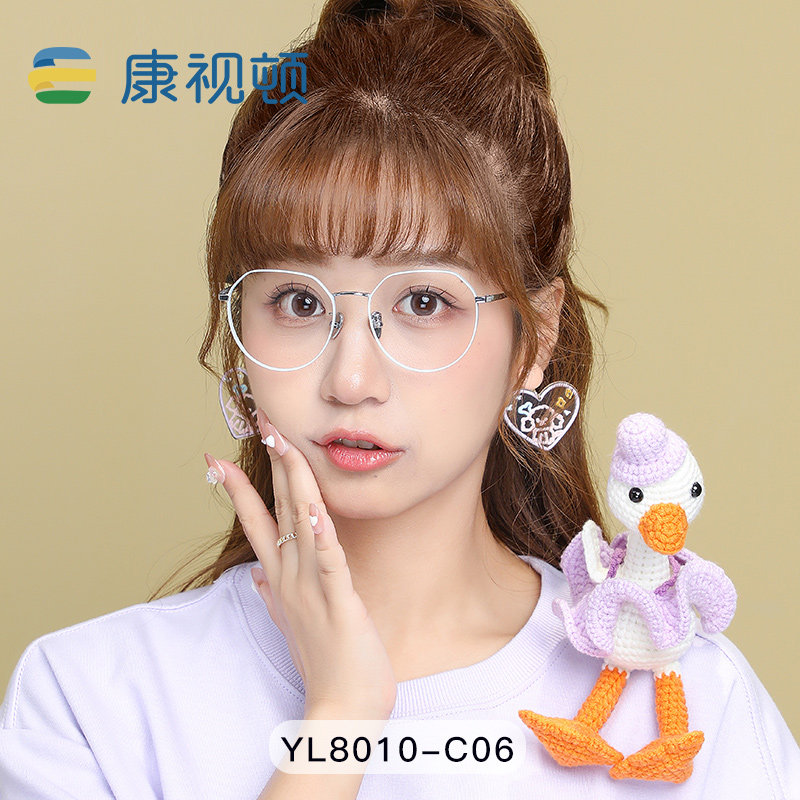 Convision Ton Round Frame New Nearsightedness Spectacle Frame for men and women Ultra light titanium material glasses available in degree YL8010