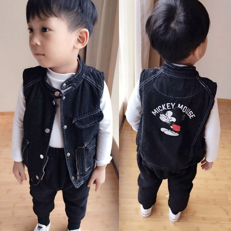 Children's denim Machia boys'spring-style boys' waistcoat 2022 new spring and autumn slim Tidal Fairytale Outwear Vest