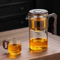 Teapot tea water separation elegant cup all-glass heat-resistant filtered tea-making artifact Kung Fu tea set magnetic suction tea cup