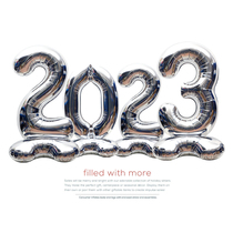 The window decorates New Years Day New Years Day party layout props super - large stereo stand 2023 digital aluminum film balloon