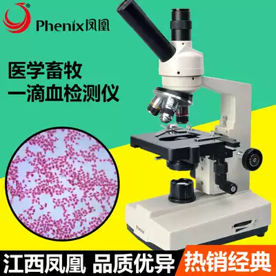 Jiangxi Phoenix XSP-35TV-640 1600 times optical professional biological microscope with a drop of blood