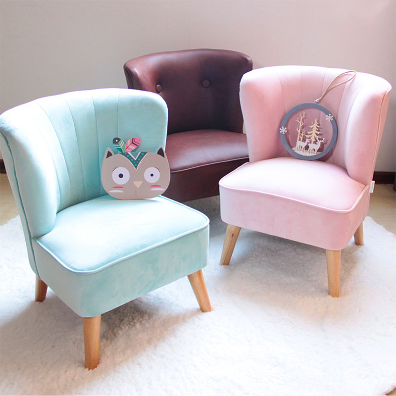 Foreign trade simple PU leather children's sofa macaron color back seat kindergarten early education baby reading sofa