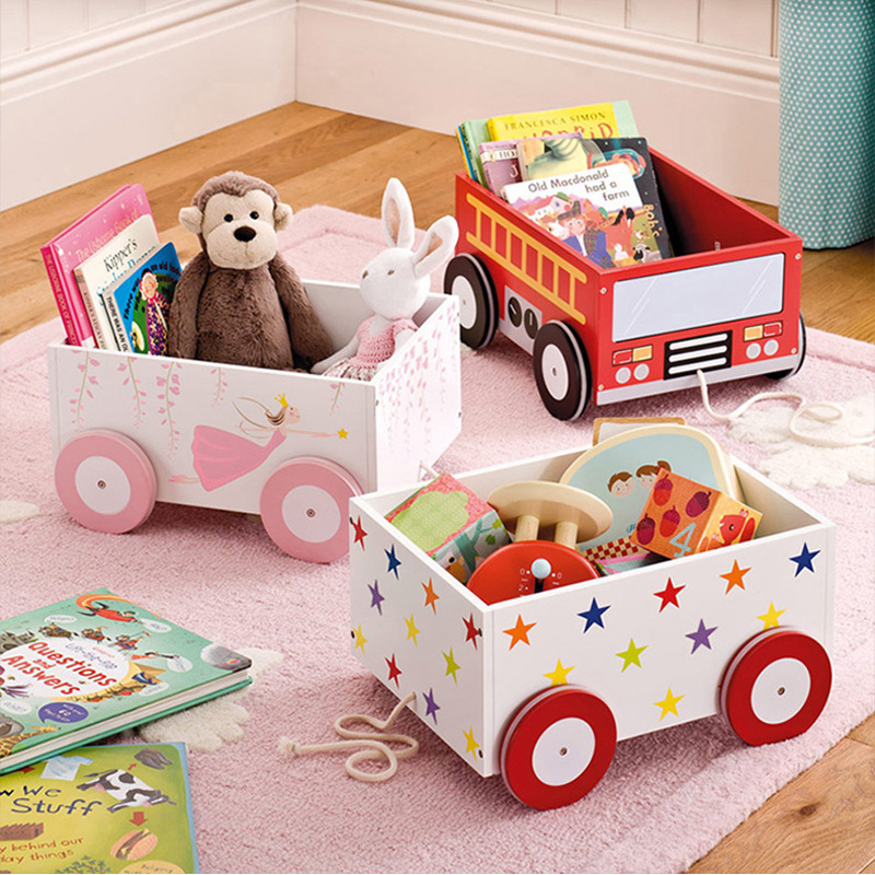 Export Auzhou Children Toys Small Cart Cartoon Creativity Puzzle Storage Trolley Multifunction Containing Box Pencil Case