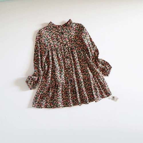 Лонгслив, юбка, летняя одежда, рубашка, европейский стиль, в цветочек