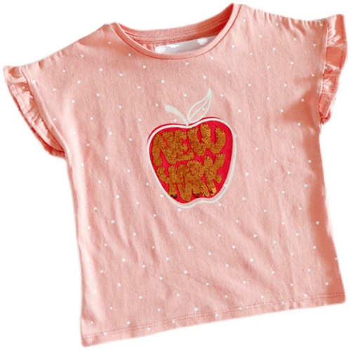 Хлопковая футболка, летняя джинсовая юбка, блестки для ногтей, юбка в складку, Франция