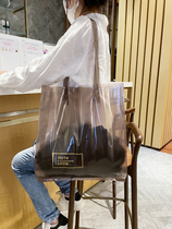 Clothes transparent tote bag thick shoulder bag custom LOGO gift womens handbag clothing shop clothes bag