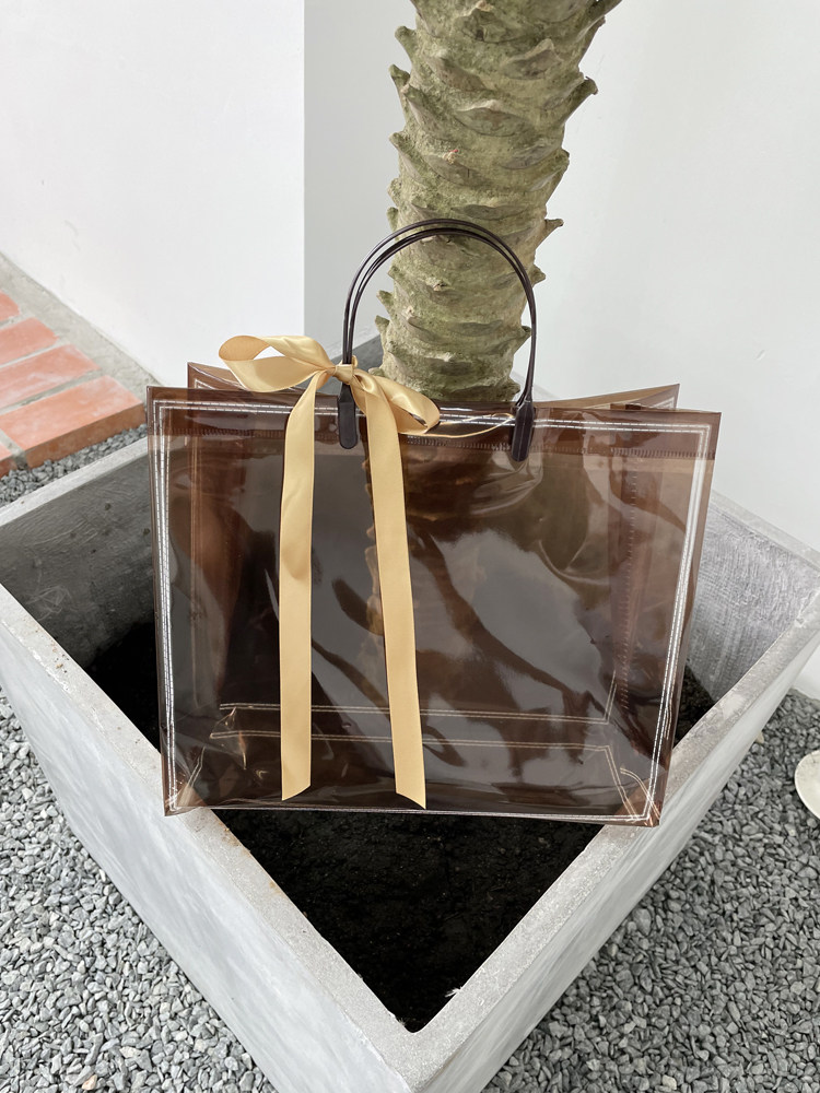 Clothing handbag transparent PVC plastic bag customized LOGO high-grade waterproof gift bag women's clothing bag packaging bag