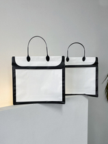 Transparent gift PVC tote bag custom waterproof ins style cosmetics food shopping bag clothing shop clothes bag