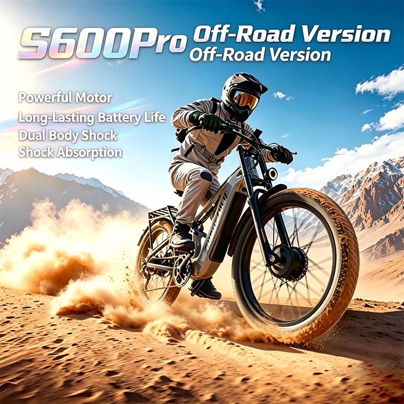 Off-Road Lithium Battery-Powered Smart Electric Assist Snow and Beach Bike for Adults with Long Range, Wide Tires, and Aluminum Alloy Mountain-Style Frame