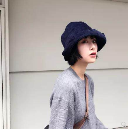 Japanese Lamp Core Suede Pure Color Casual Fisherman Hat Children Autumn Winter New Pint Retro 100 Hitch Cap on Face Little Berehat-Taobao