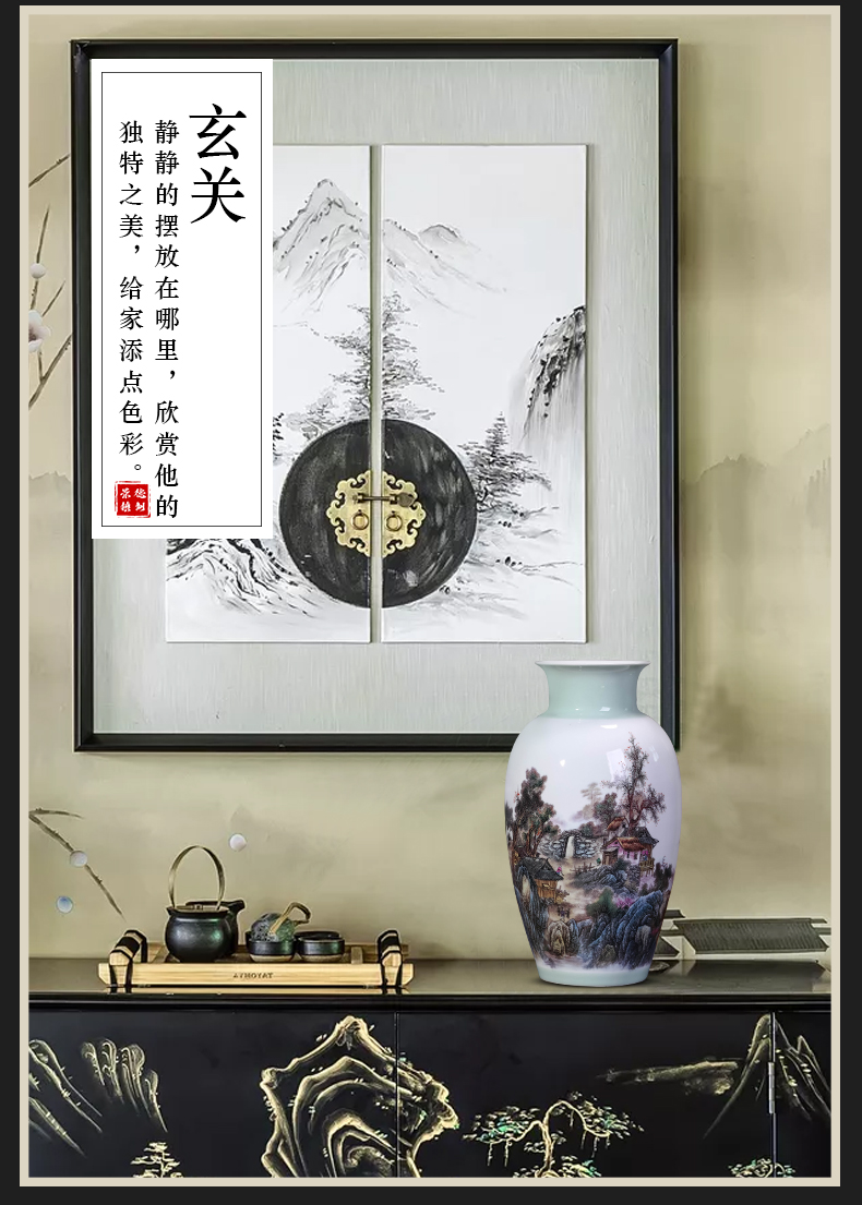 Pastel landscapes of jingdezhen ceramics vase furnishing articles sitting room TV ark, of Chinese style household adornment arranging flowers