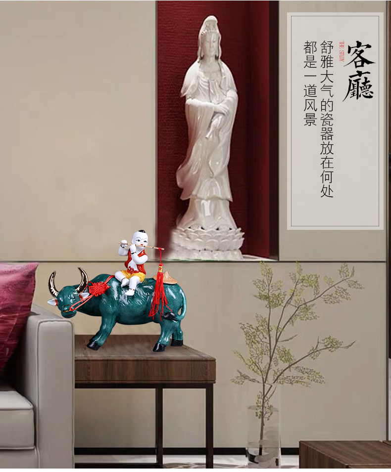 Jingdezhen ceramics furnishing articles home wine TV ark adornment of I sitting room boy ride to arts and crafts