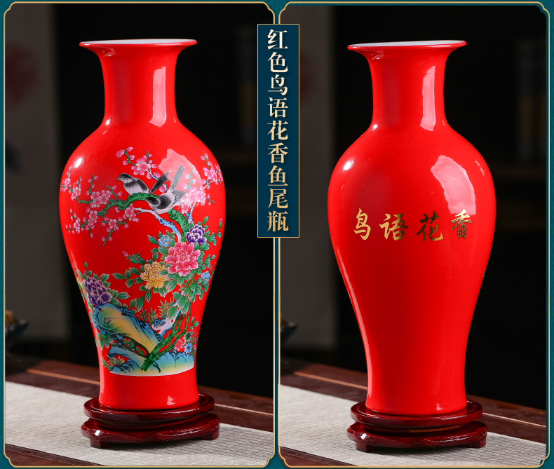 Jingdezhen ceramics vase furnishing articles sitting room flower arranging water raise lucky bamboo vase household living room TV cabinet act the role ofing is tasted