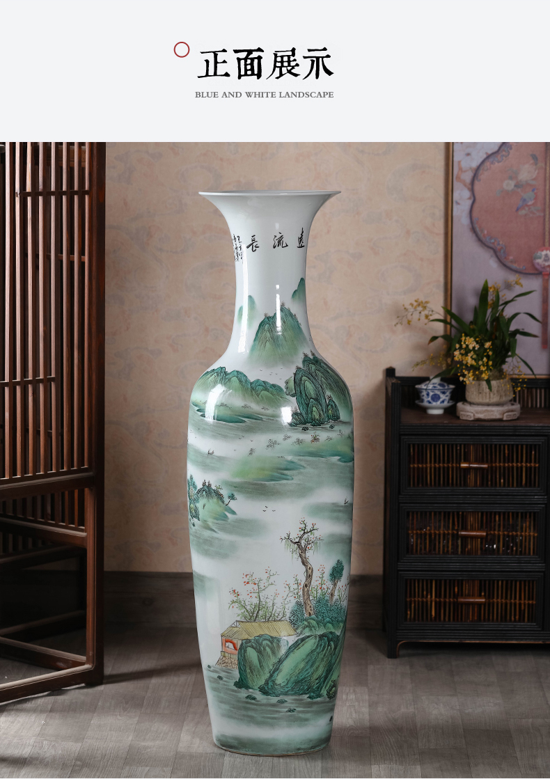 Jingdezhen Chinese hand - made the sitting room of large vase high place extra large ceramic decoration home decoration