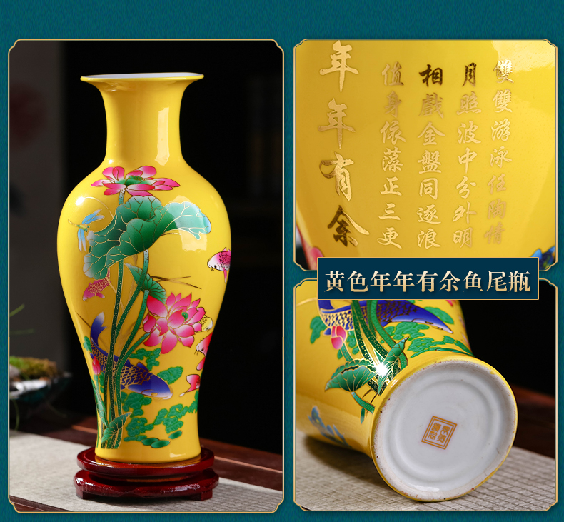 Jingdezhen ceramics vase furnishing articles sitting room flower arranging water raise lucky bamboo vase household living room TV cabinet act the role ofing is tasted