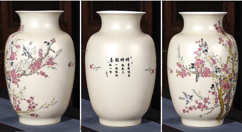 Jingdezhen ceramics vase furnishing articles sitting room flower arranging modern Chinese style household adornment porcelain TV ark