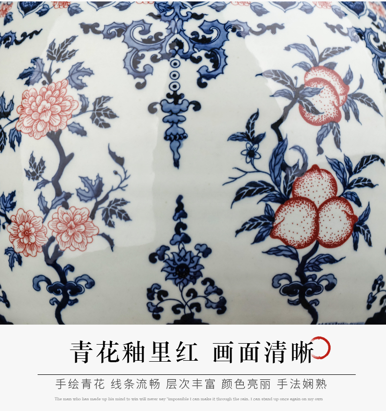Hand - made of blue and white porcelain of jingdezhen ceramics storage as cans accessories archaize large with cover pu 'er tea pot furnishing articles