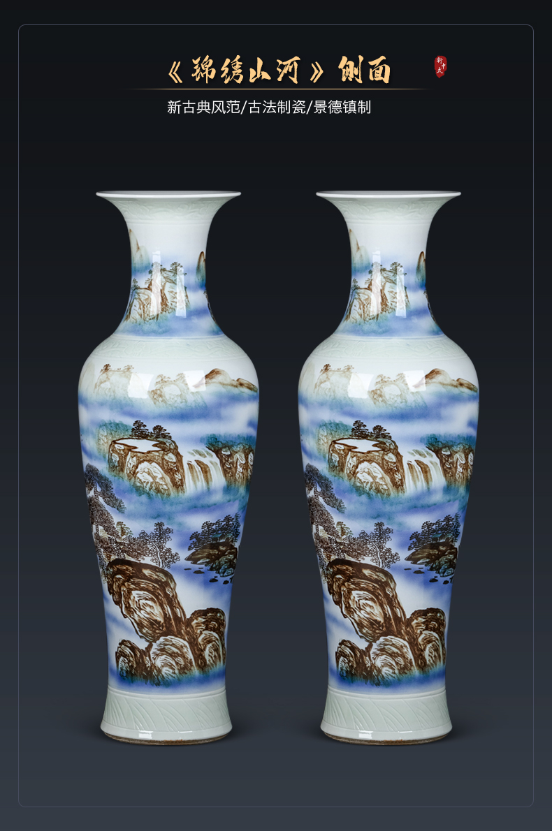 Jingdezhen ceramics of large vases, hand - made furnishing articles to heavy Chinese opening gifts large sitting room