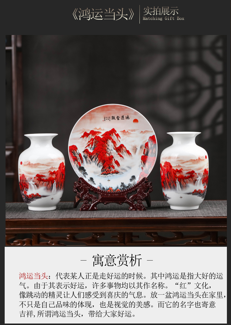 Jingdezhen ceramics vase is placed the new Chinese style household adornment flower arranging living room TV cabinet handicraft furnishing articles