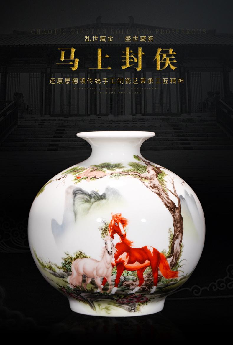 Jingdezhen ceramics vase furnishing articles sitting room flower arranging rich ancient frame of Chinese style household TV ark, decorative arts and crafts