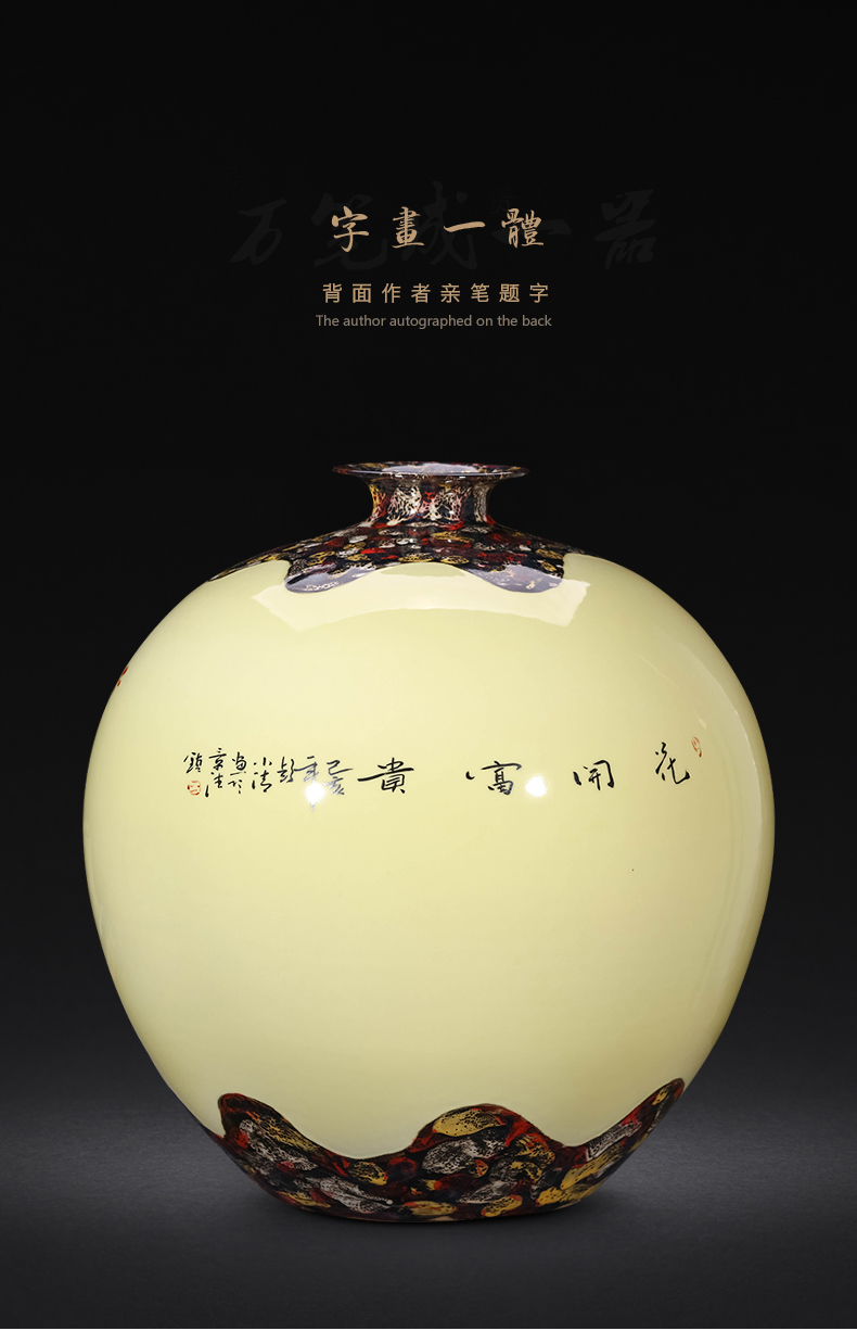 Jingdezhen ceramics famous hand - made powder enamel vase furnishing articles large sitting room porch decoration of Chinese style household