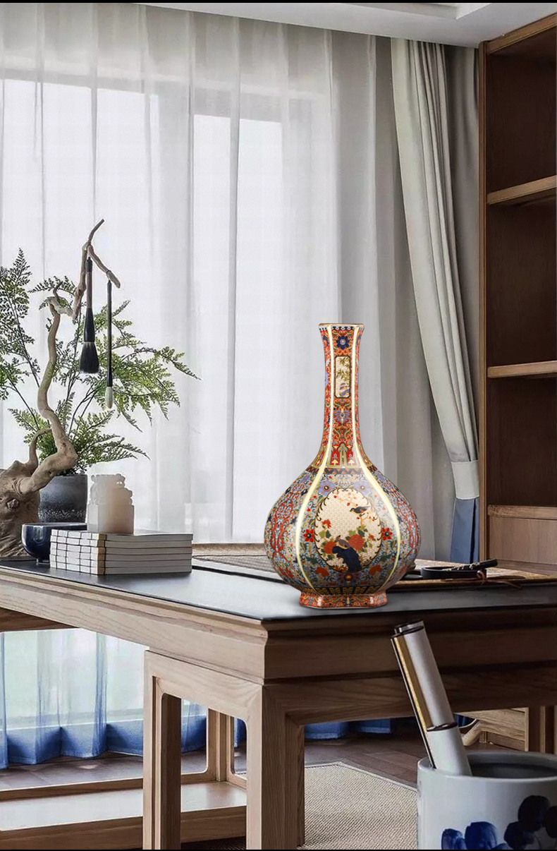 Jingdezhen ceramics powder enamel vase furnishing articles of Chinese style restoring ancient ways the sitting room ark, flower arranging TV ark, decorative arts and crafts