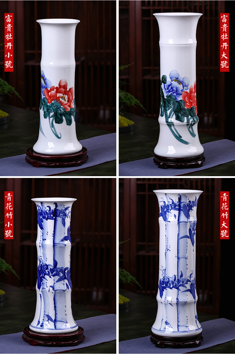 Jingdezhen ceramics lucky bamboo vase furnishing articles sitting room flower arranging hydroponic flower implement landing large TV ark, adornment