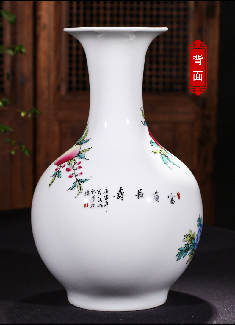 Archaize of jingdezhen ceramics powder enamel vase Chinese style living room porch TV ark adornment creative flower arranging furnishing articles
