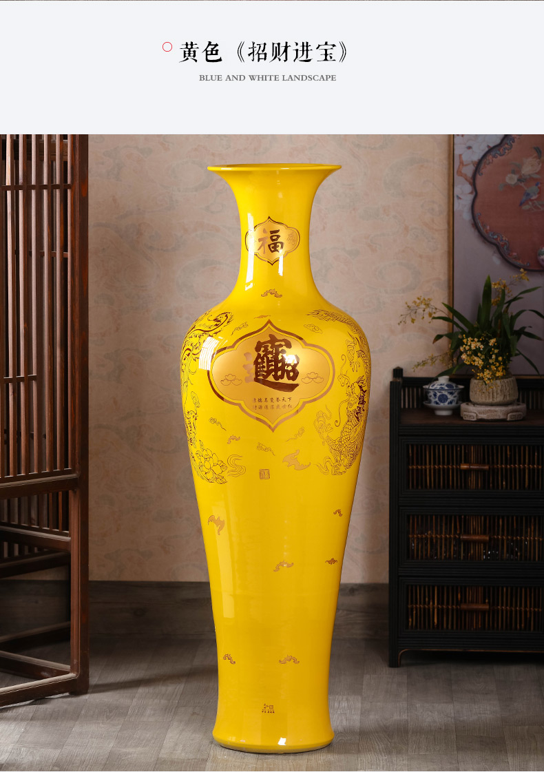 China jingdezhen ceramics high red vase a thriving business of large sitting room place large TV ark, adornment