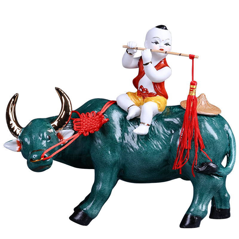 Jingdezhen ceramics furnishing articles home wine TV ark adornment of I sitting room boy ride to arts and crafts