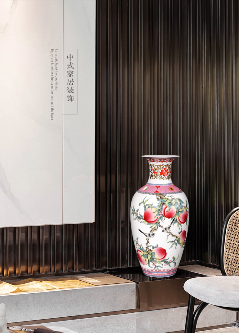Archaize of jingdezhen ceramics powder enamel vase furnishing articles of Chinese style living room home flower arrangement of TV ark, wine accessories