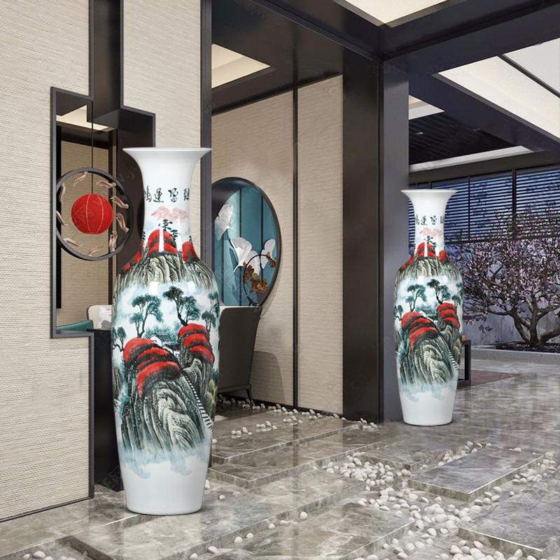 Jingdezhen ceramics hand - made landing big vase Chinese TV ark place opening gifts to heavy large living room