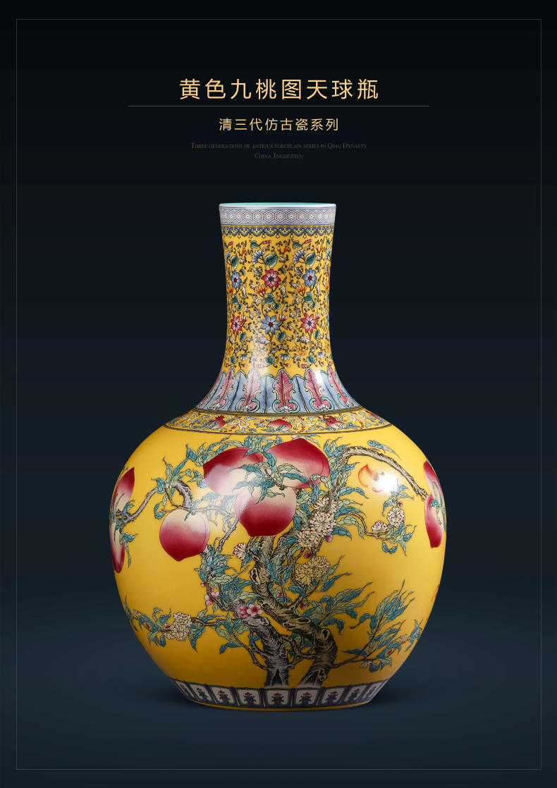 Jingdezhen ceramics of large vases, flower arrangement of Chinese style home porch decoration handicraft furnishing articles large living room