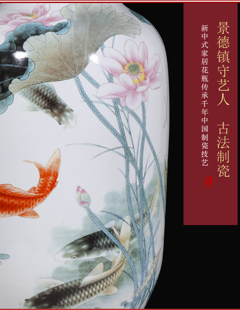 Jingdezhen ceramics powder enamel ground vases, flower arranging home sitting room porch place large TV ark, decorations