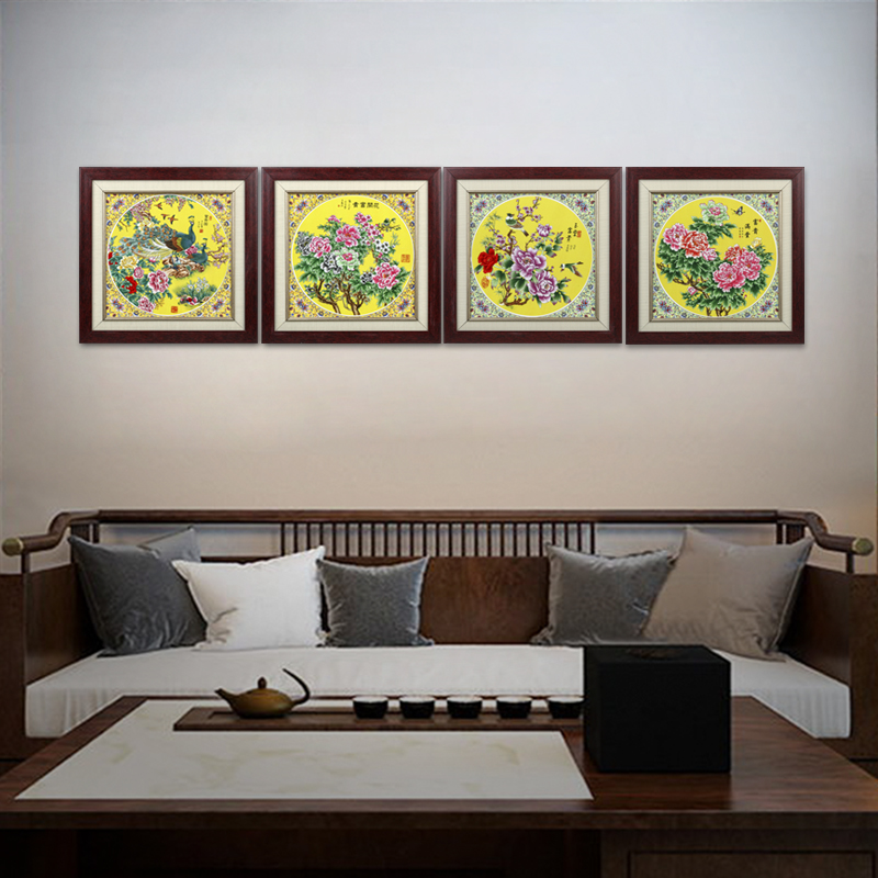 Jingdezhen ceramics hand - made pastel sitting room adornment of new Chinese style sofa setting wall murals hang a picture to the office