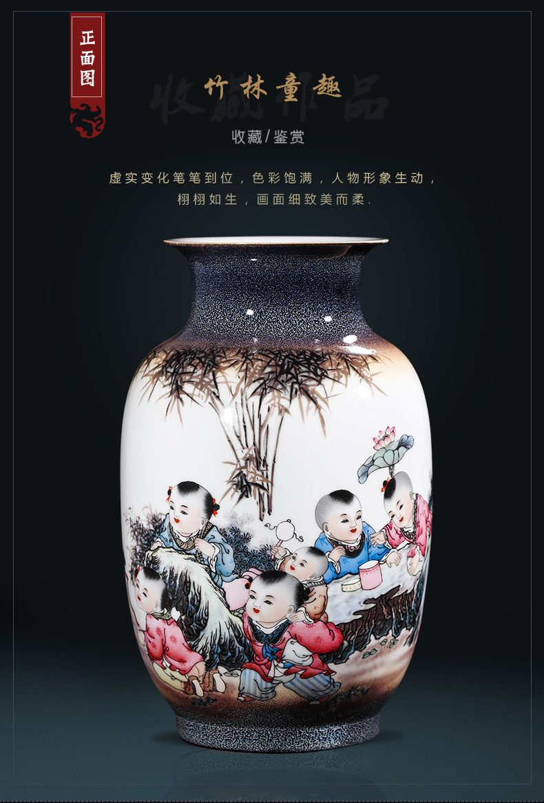 Jingdezhen ceramics craft up with tong qu, vases, flower arrangement sitting room of the new Chinese style household adornment furnishing articles present