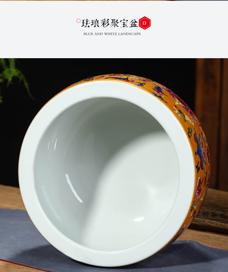 Jingdezhen ceramics cornucopia furnishing articles feng shui plutus aquarium fish bowl sitting room home decorative arts and crafts